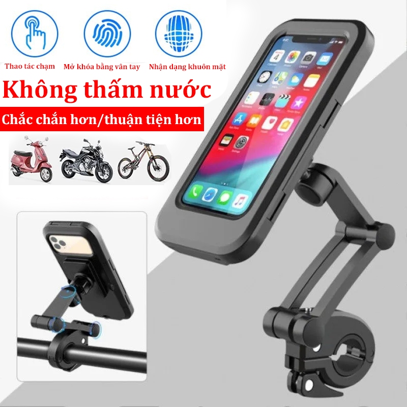 Giá Đỡ Điện Thoại Đi Xe Máy Xe Đạp Giá Kẹp Chống Nước Xoay 360 Độ Xe Đạp Giá Đỡ Điện Thoại độ tự do kẹp điện thoại màn