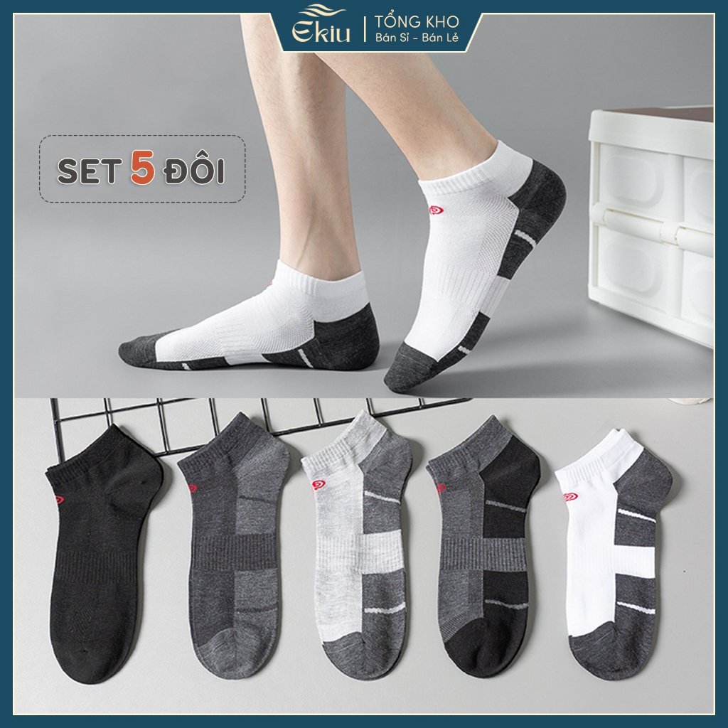 Tất vớ cổ ngắn nam nữ chất liệu cotton co giãn 4 chiều dễ phối đồ - Ekiu Shop
