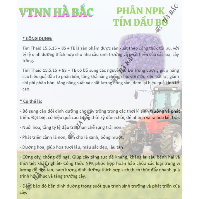 Phân Bón NPK Tím 16-12-8-11S+TE Hiệu Đầu Bò Túi 1KG (bán lẻ) - Kháng Bệnh, Phục Hồi Tăng Trưởng, Giúp Cây Tăng Trưởng
