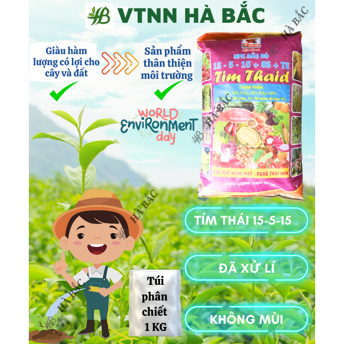 Phân Bón NPK Tím 16-12-8-11S+TE Hiệu Đầu Bò Túi 1KG (bán lẻ) - Kháng Bệnh, Phục Hồi Tăng Trưởng, Giúp Cây Tăng Trưởng