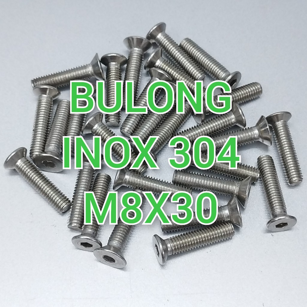 Bulong (bu lông, bù lon) Inox 304 M8x30 đầu lục giác âm (gói 10 con ...