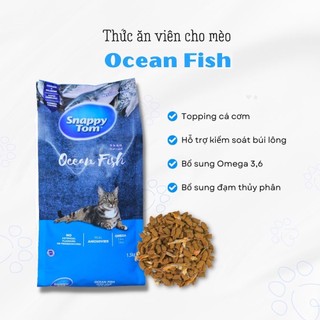 (NGUYÊN SEAL) Thức Ăn Cho Mèo Hạt Snappy Tom Mix Cá Sấy gói 1.5kg cho Mèo Trưởng Thành
