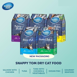 (NGUYÊN SEAL) Thức Ăn Cho Mèo Hạt Snappy Tom Mix Cá Sấy gói 1.5kg cho Mèo Trưởng Thành