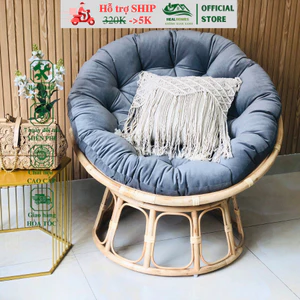 Ghế lười thư giãn Papasan 1m2 giả mây phòng ngủ cho bé, decor ban công, trang trí phòng khách