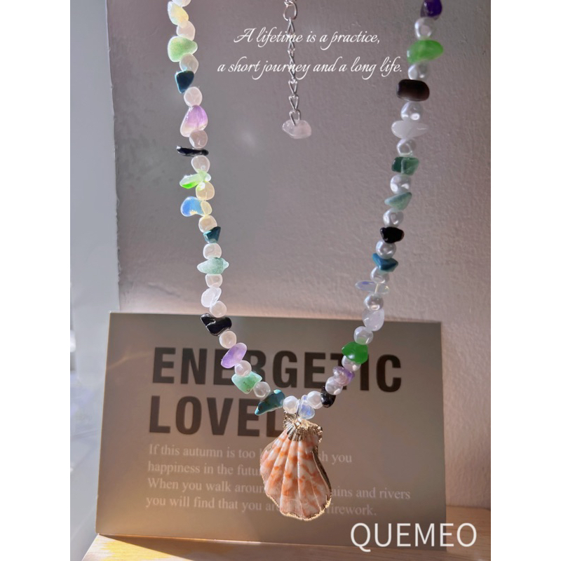 [Sỉ]Vòng cổ Đá Thô Tự Nhiên Mix HOLO COLORS QUEMEO Màu sắc siêu yêu cho nàng cá tính