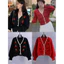 Áo khoác len cardigan Little Cherry cổ chữ V gợn sóng nút bọc ngọc new 2024444444