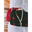 Áo khoác len cardigan Little Cherry cổ chữ V gợn sóng nút bọc ngọc new 2024444444