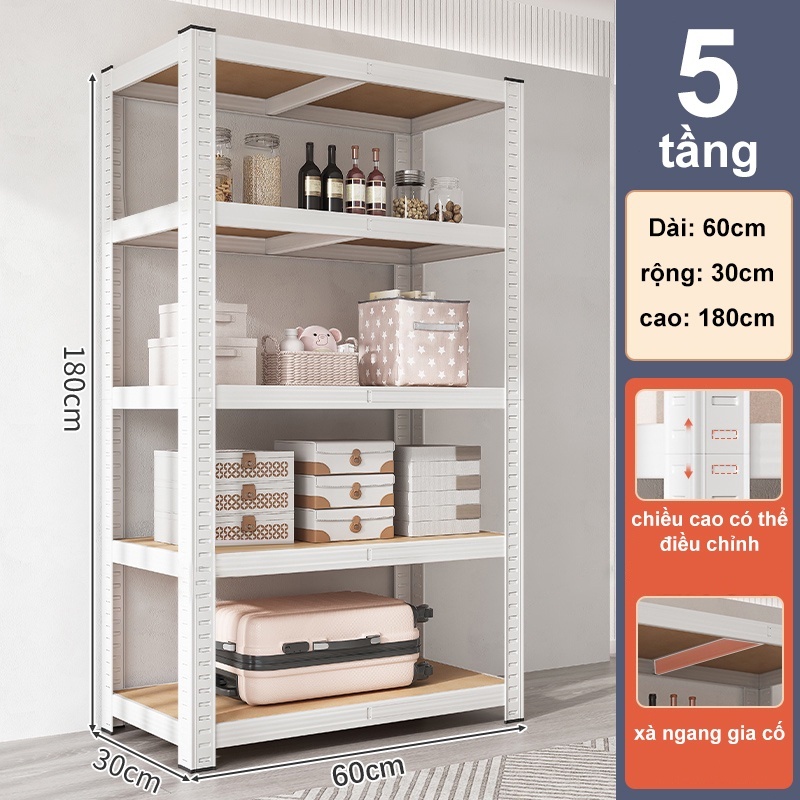 Kệ Sắt 3/4/5 Tầng Đa Năng Đựng đồ Kệ để đồ bếp chiều cao có thể điều ...