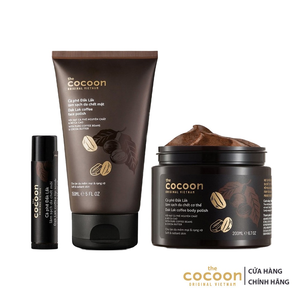 (Đã bán 1,4k) [CHÍNH HÃNG] Tẩy da chết mặt cà phê Đắk Lắk Cocoon 150ml (Dak Lak coffee face polish) - DORIS SHOP