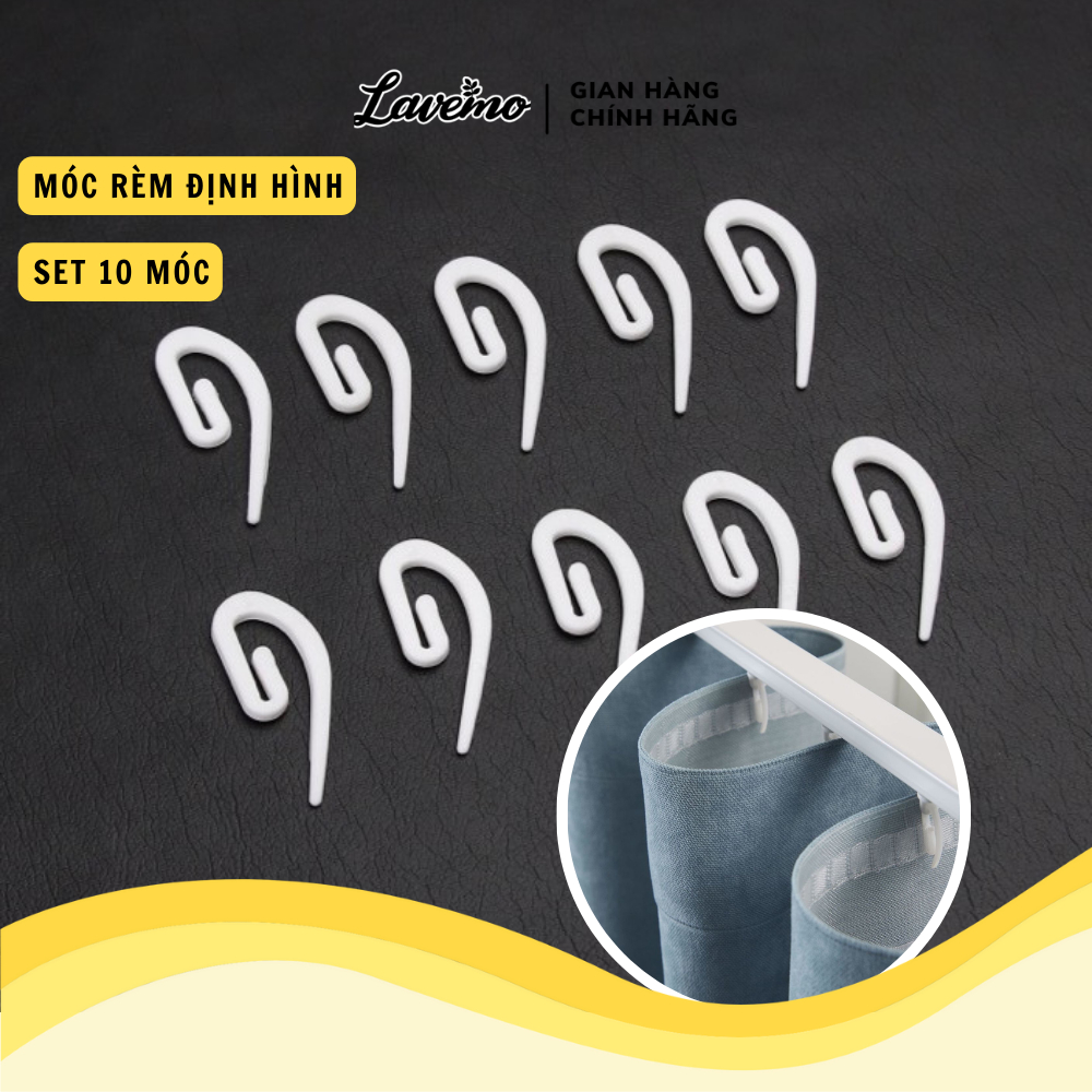 Set 10 Móc Rèm Định Hình LAVEMO Bằng Nhựa Trắng Bền Đẹp Cho Rèm Vải May ...