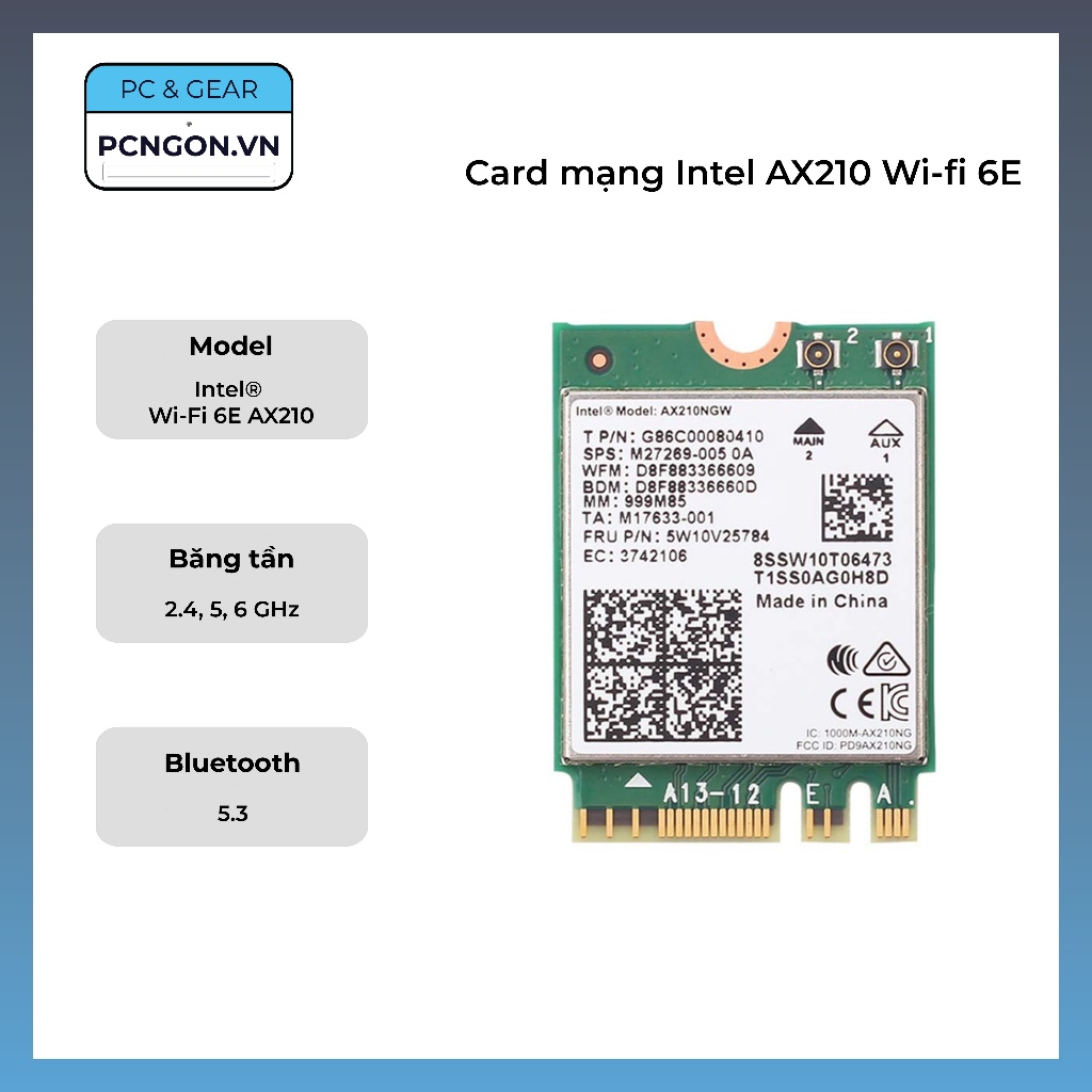[PCNGON] Card mạng Intel AX210 Wi-fi 6E | Shopee Việt Nam