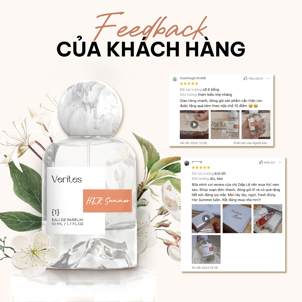 Ảnh Hộp Quà VERITES phong cách nhẹ nhàng nữ tính ấm áp gồm Nước Hoa 50ml & 10ml EDP 1