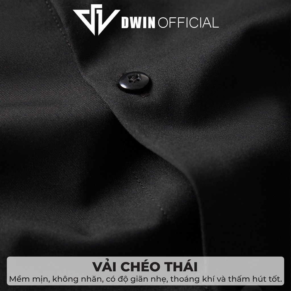 Ảnh Áo sơ mi nam nữ dài tay DWIN trơn basic chất nhung chéo Hàn cao cấp chống nhăn 4