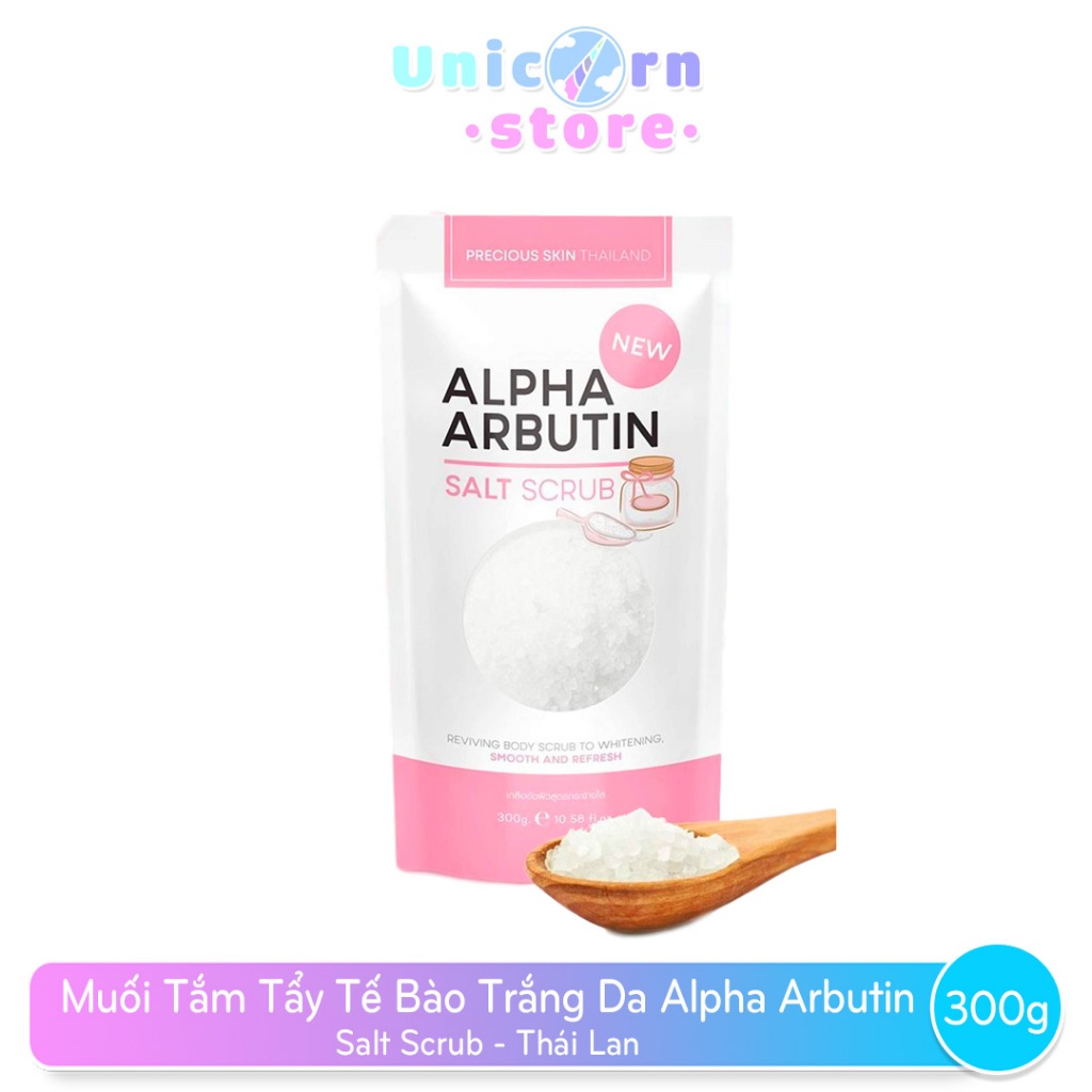 Muối Tắm Tẩy Tế Bào Chết Trắng Da Alpha Arbutin Precious Skin Salt Scrub Thái Lan 300g