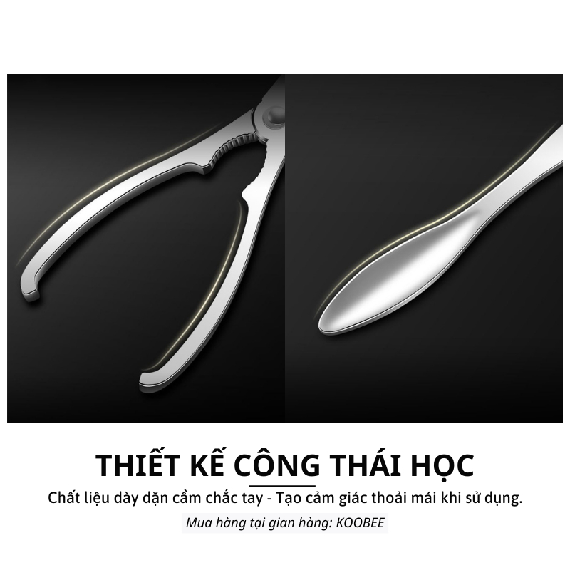 Bộ Dụng Cụ Ăn Hải Sản Inox 304 KOOBEE – Kìm Kẹp Càng Cua Ghẹ Và Nĩa Gỡ Thịt Cua Cao Cấp (NB92)