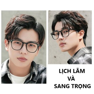 Gọng kính cận nữ nam mắt tròn giả cận không độ thời trang phong cách Ulzzang chống tia UV đẹp giá rẻ HANASO 024