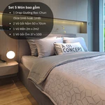 Bộ Chăn Ga Gối 5 Món Lụa Tencel 60s Phối Dệt Kim nhiều Hoạ Tiết Size 1m6 đến 2m2 AOICONCEPT Cao Cấp Hàn Quốc — ảnh 4