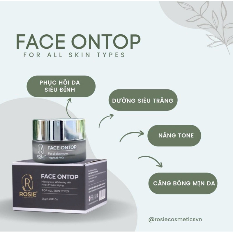 KEM FACE ONTOP 10gr DƯỠNG ẨM, CĂNG BÓNG, SIÊU TRẮNG NGÀY-ĐÊM