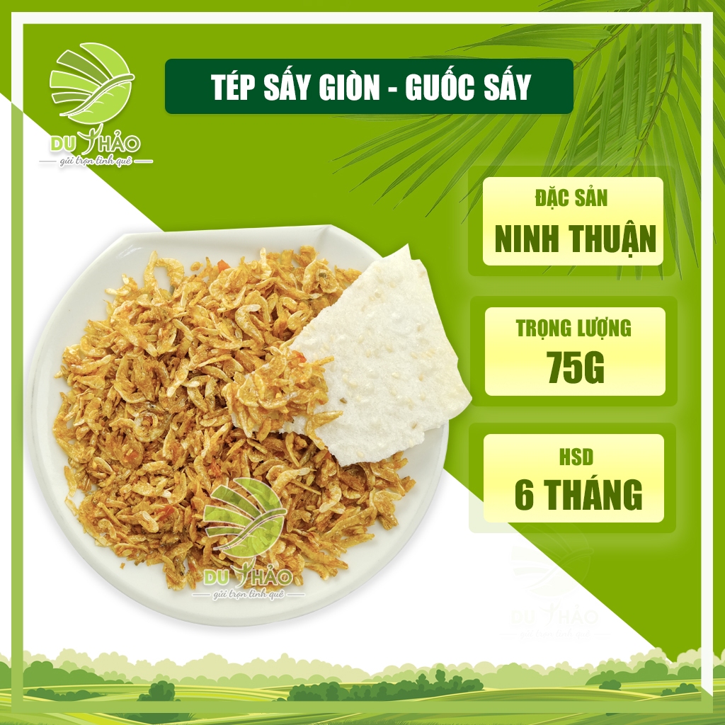 Tép sấy giòn tẩm gia vị, guốc sấy khô ăn liền hộp 75g, làm bánh tráng trộn, ăn kèm cơm, đặc sản Ninh Thuận | BigBuy360 - bigbuy360.vn