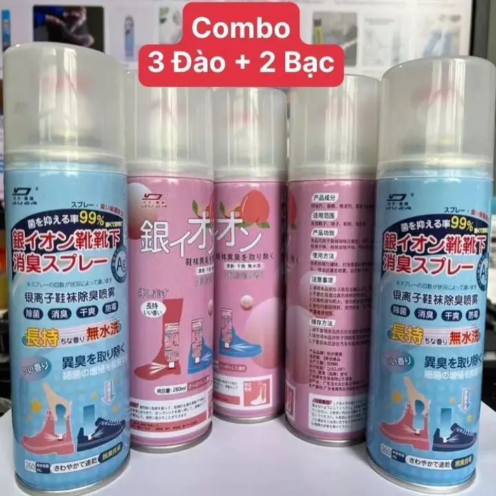 [COMBO] 5 Chai xịt Khử Mùi Giày Nano Bạc Diệt Khuẩn Ngăn Ngừa Hôi Chân Lưu Hương 24h