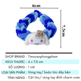 Vòng Tay Đôi Dây Bện Handmade Kiêm Dây Buộc Tóc Lắc Cặp Nhóm Nam Nữ Bạn Thân Dễ Thương Timo BT05
