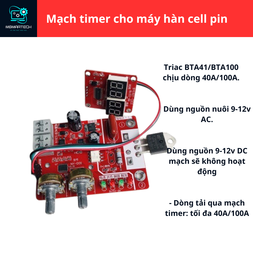 Mạch timer cho máy hàn cell pin.BTA 41-BTA100( Bản chuẩn 2 ic) | Shopee ...