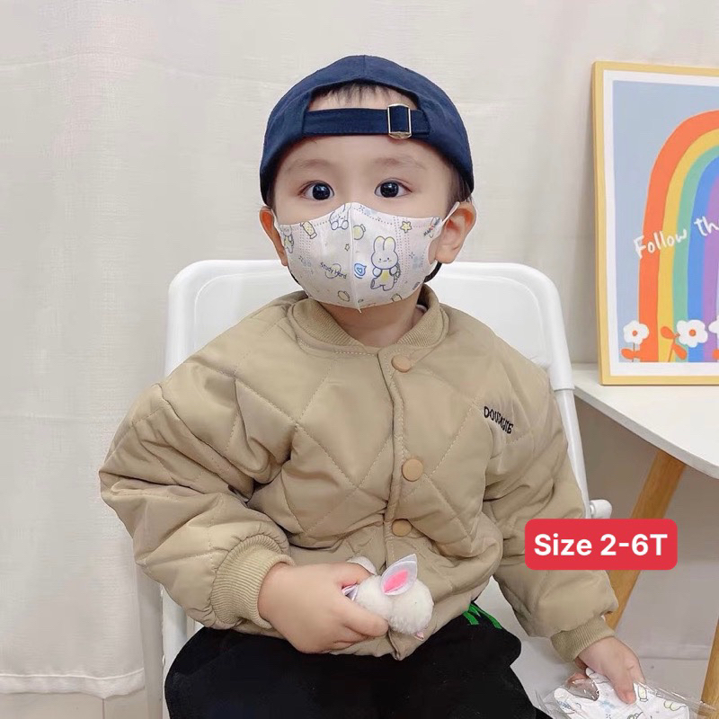 [Trẻ em] Sét 10 Chiếc Khẩu trang lụa y tế trẻ em 5D Hồng Quân in hình hoạ tiết dễ thương cho bé từ 0 đến 6 tuổi