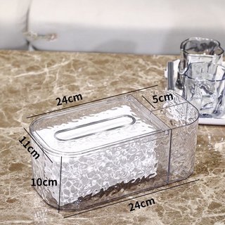 Hộp đựng giấy ăn vuông 2 ngăn Decor, Hộp giấy ăn để bàn thỏ trắng