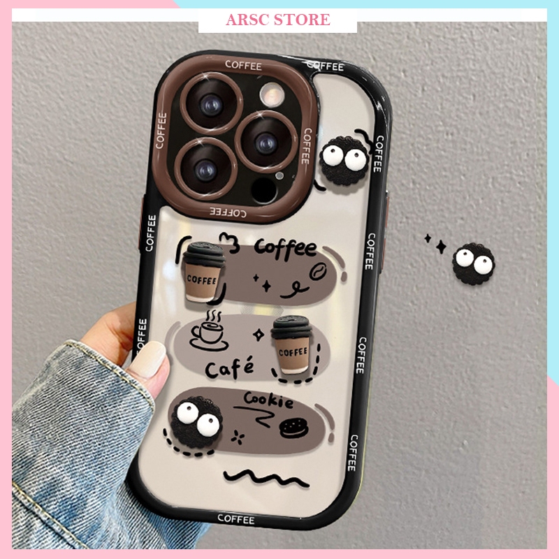 Ốp Lưng iphone Dán Sticker Than Đen Và Cafe Hoạt Hình Dễ Thương cho ...