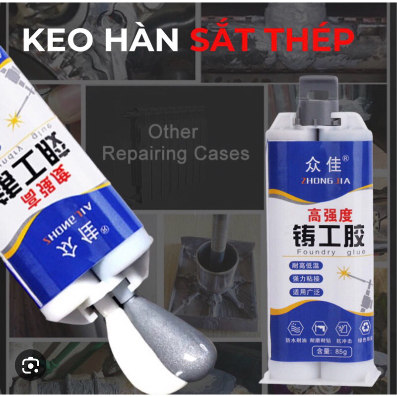 Keo hàn nối, vá sắt thép, kim loại... độ bền cao