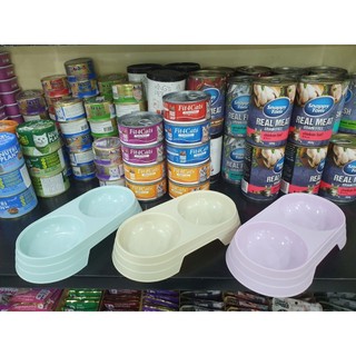 Bát nhựa đôi mỏng đựng thức ăn cho chó mèo