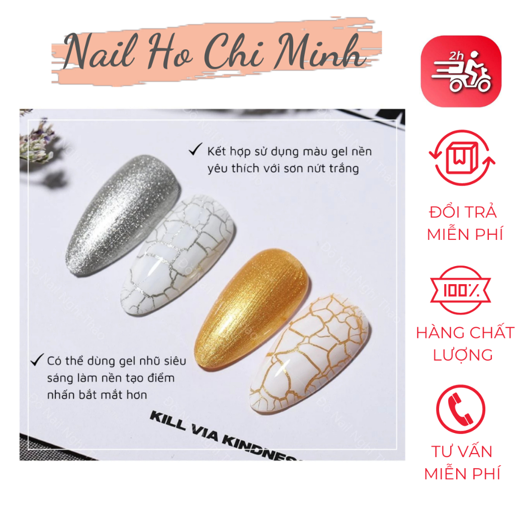 [HCM] Sơn get nứt chính hãng Vendeeni có 2 màu đen và trắng chai 15ml