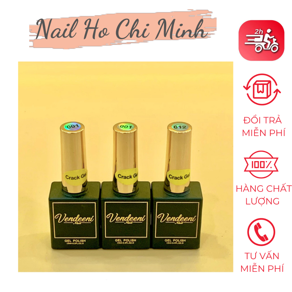 [HCM] Sơn get nứt chính hãng Vendeeni có 2 màu đen và trắng chai 15ml