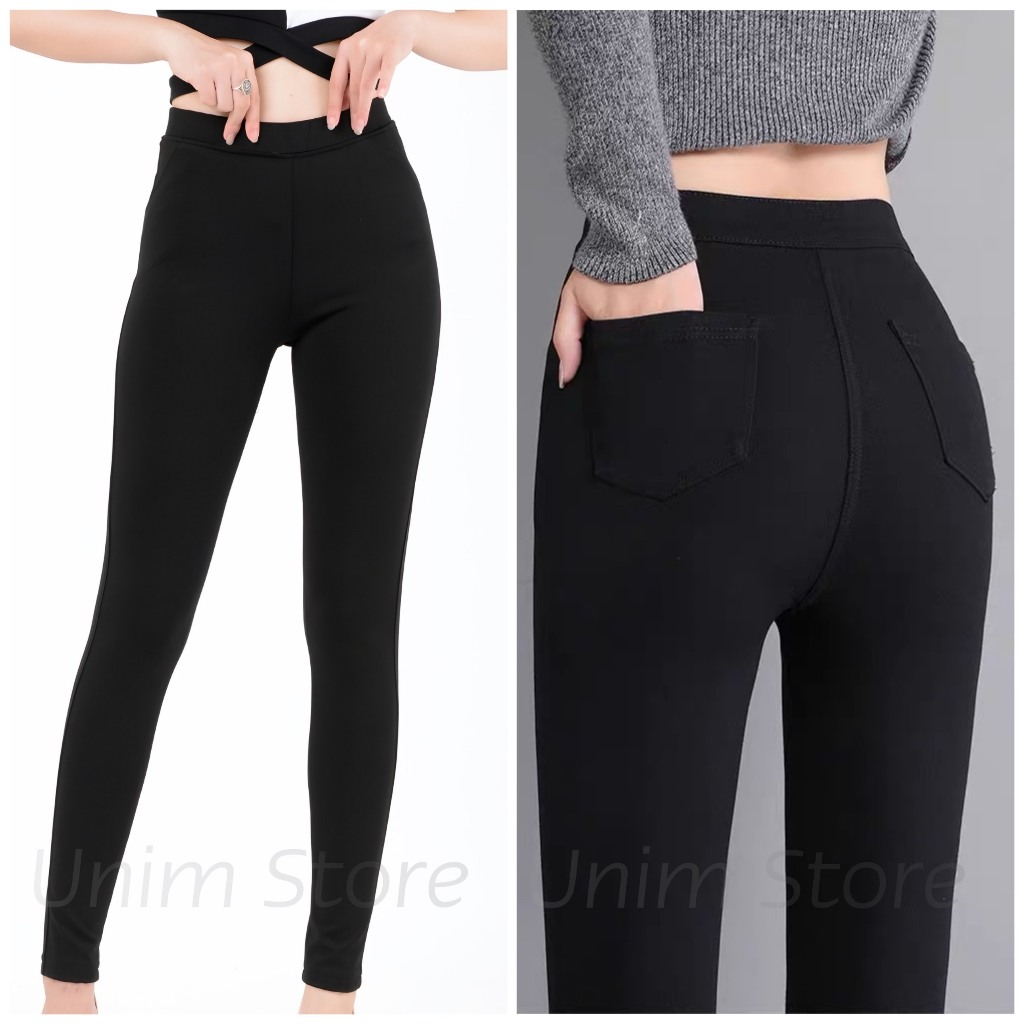 [Vải Umi Hàn Loại 1] Quần Legging Cao Cấp Có Túi Chất Vải Umi Hàn Nhập Khẩu Co Giãn 4 Chiều Unim Store - QL02