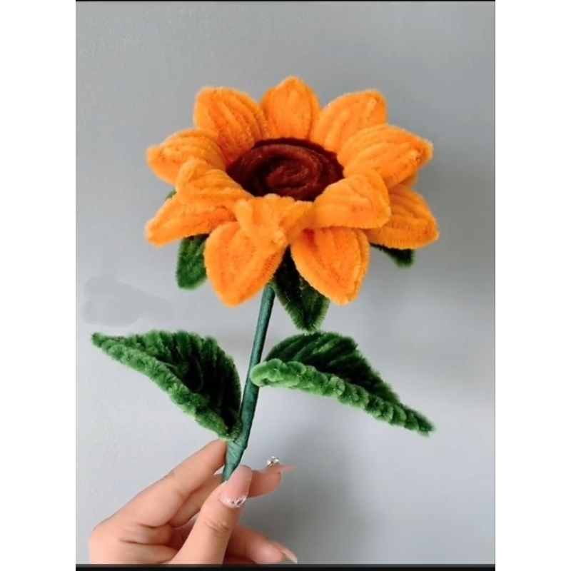 Cành Hoa Hướng Dương Handmade , Hoa Hướng Dương Kẽm Nhung Quà Tặng Siêu Đẹp