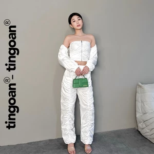 TINGOAN® -  Quần dài cạp chun đinh 2 nơ TRẮNG KIMMIE PANTS/WH