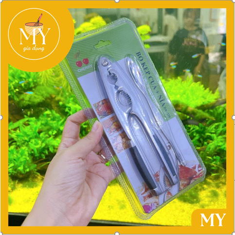 Bộ kẹp càng cua và lấy thịt hải sản CHERRY Cao Cấp - Bộ kẹp+nĩa