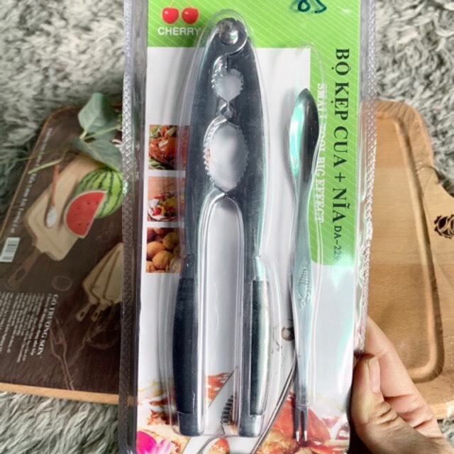 Bộ kẹp càng cua và lấy thịt hải sản CHERRY Cao Cấp - Bộ kẹp+nĩa