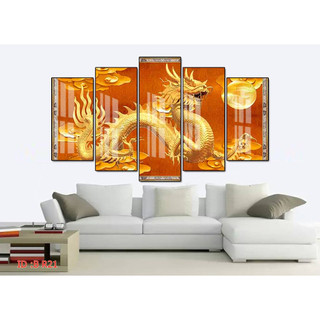 Tranh Treo Tường Phong Thủy Giáp Thìn (Bộ 5 tấm) - Tranh Laminate Tráng Gương Cao Cấp