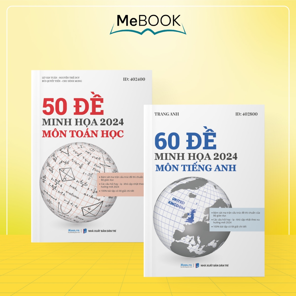 Combo Sách Bộ Đề Minh Hoạ Trắc Nghiệm 2024 Khối D: Toán Văn Anh Sách Ôn