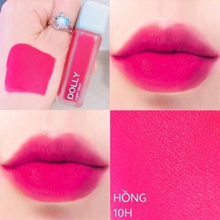 Son màu Hồng cánh sen, hồng mười giờ Dolly super matte lâu trôi, siêu lì lên môi chuẩn đẹp tươi tắn, trẻ trung
