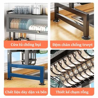 Gslife Kệ Để Chén Đĩa-Kệ Tủ Nhà Bếp Có Nắp Đậy Thông Minh Trên Bồn Rửa Bát 2 Tầng
