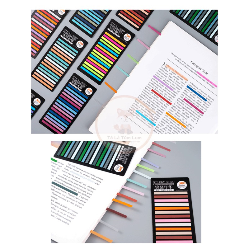Set 300 sticker dạng highlight hoặc đánh dấu trang nhiều màu | Shopee ...