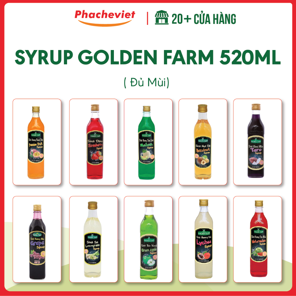 Syrup Golden Farm 520ml Đủ Mùi | Shopee Việt Nam