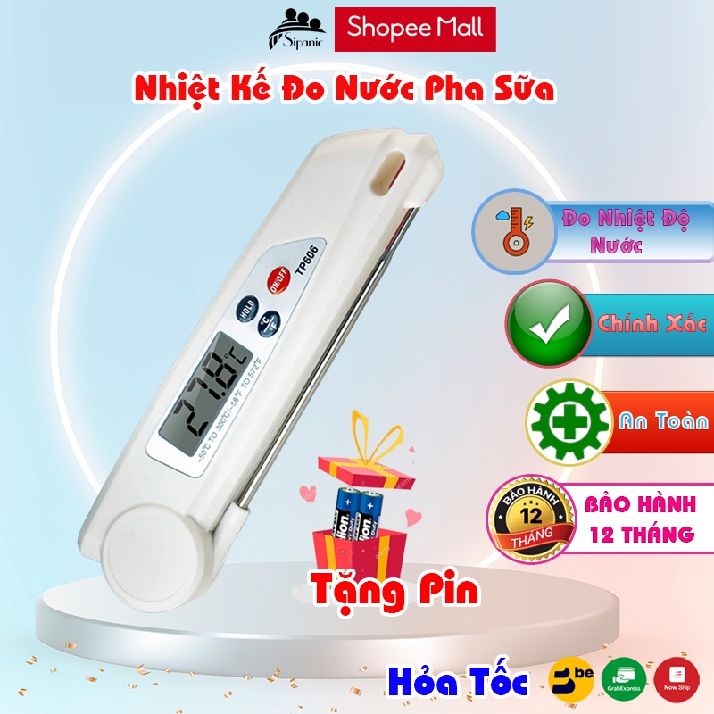 Ảnh Nhiệt kế điện tử đa năng, Sipanic đo nước pha sữa, thực phẩm, nước tắm an toàn cho bé 1