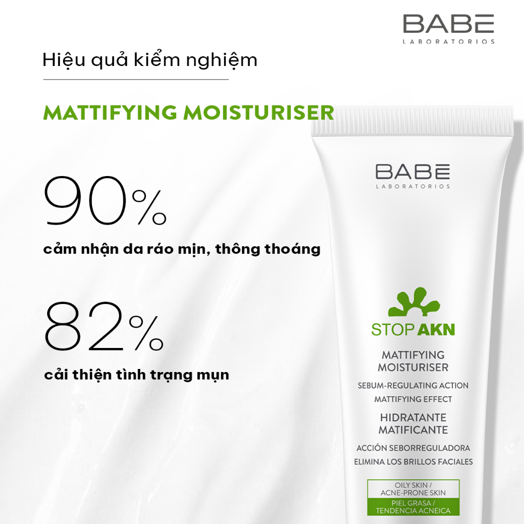 Ảnh Kem dưỡng cho da dầu mụn Laboratorios BABÉ Stop Akn Mattifying Moisturiser 50ml 1