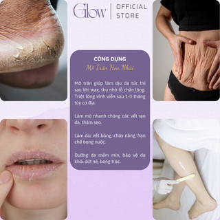 Combo Sáp Wax Lông Sữa Dừa 300Gr + Mỡ Trăn Hoa Nhài 10ml GLOWWAXING Siêu Bám Lông Tặng Que