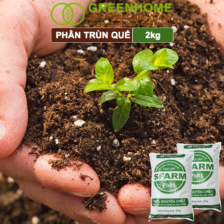 Ảnh Phân Trùn Quế Greenhome, Bao 2kg, Dinh Dưỡng Hữu Cơ, Không Mùi, Tốt Cho Lan, Bonsai, Rau, Cây Trái. 4