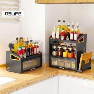 Gslife Kệ Gia Vị Có Tủ 1&2 Tầng 37Cm Đủ Phụ Kiệ-Kệ Đựng Gia Vị Cho Nhà Bếp Siêu Tiện Dụng Đa Năng