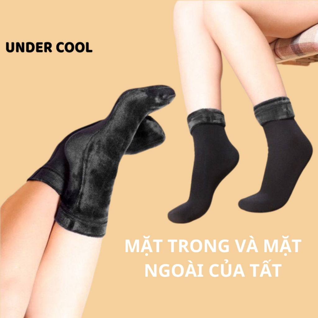 Tất lót lông cổ cao ấm áp giữ nhiệt UNDERCOOL, siêu giữ nhiệt tránh rét đại hàn TC03